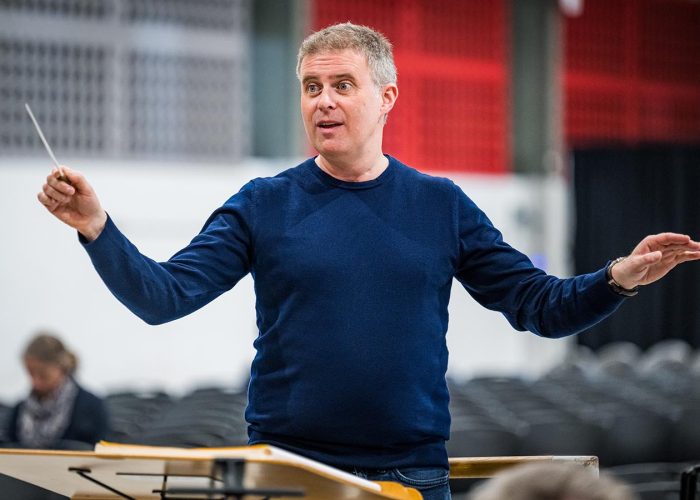 Norwich Philharmonic Orchestra and Chorus rehearsal, with Jill Morton, piano, Judy Louie Brown, mezzo-soprano, Matthew Andrews and Ashley Grote, conductors. Photograph Bill Smith for Norwich Phil.