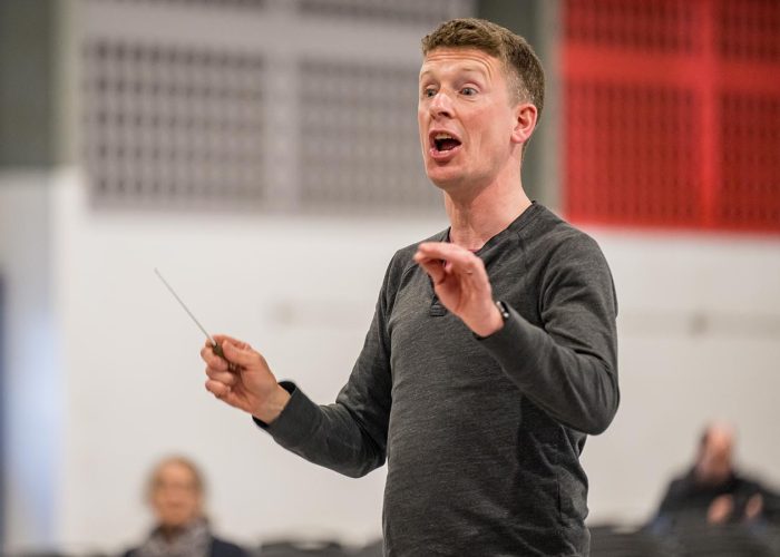 Norwich Philharmonic Orchestra and Chorus rehearsal, with Jill Morton, piano, Judy Louie Brown, mezzo-soprano, Matthew Andrews and Ashley Grote, conductors. Photograph Bill Smith for Norwich Phil.