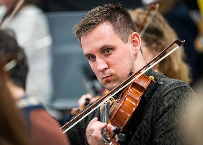 Norwich Philharmonic Orchestra and Chorus rehearsal, with Jill Morton, piano, Judy Louie Brown, mezzo-soprano, Matthew Andrews and Ashley Grote, conductors. Photograph Bill Smith for Norwich Phil.