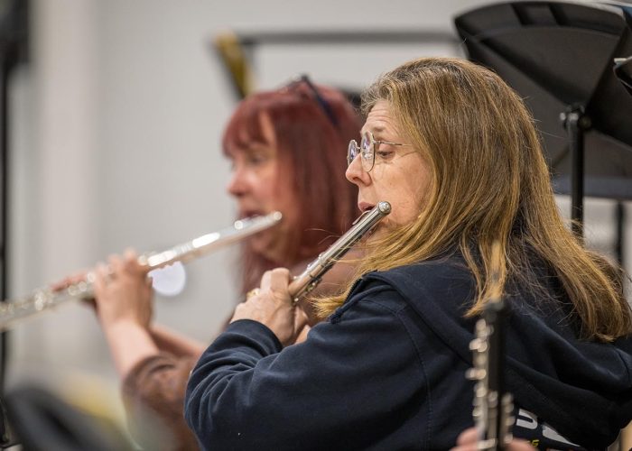 Norwich Philharmonic Orchestra and Chorus rehearsal, with Jill Morton, piano, Judy Louie Brown, mezzo-soprano, Matthew Andrews and Ashley Grote, conductors. Photograph Bill Smith for Norwich Phil.