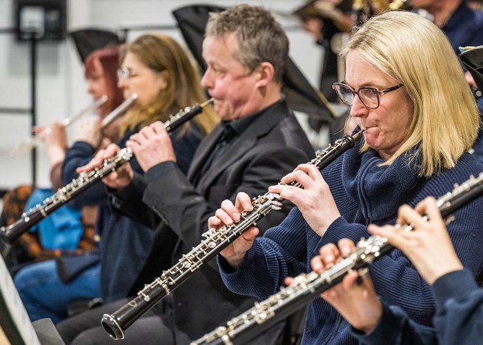 Norwich Philharmonic Orchestra and Chorus rehearsal, with Jill Morton, piano, Judy Louie Brown, mezzo-soprano, Matthew Andrews and Ashley Grote, conductors. Photograph Bill Smith for Norwich Phil.