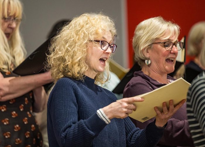 Norwich Philharmonic Orchestra and Chorus rehearsal, with Jill Morton, piano, Judy Louie Brown, mezzo-soprano, Matthew Andrews and Ashley Grote, conductors. Photograph Bill Smith for Norwich Phil.