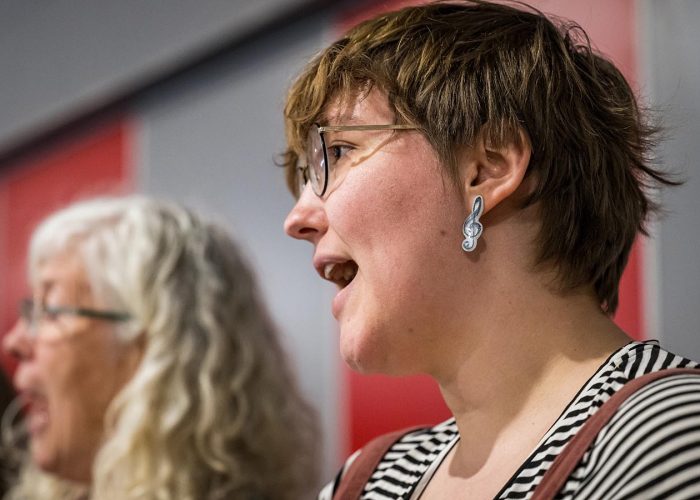 Norwich Philharmonic Orchestra and Chorus rehearsal, with Jill Morton, piano, Judy Louie Brown, mezzo-soprano, Matthew Andrews and Ashley Grote, conductors. Photograph Bill Smith for Norwich Phil.